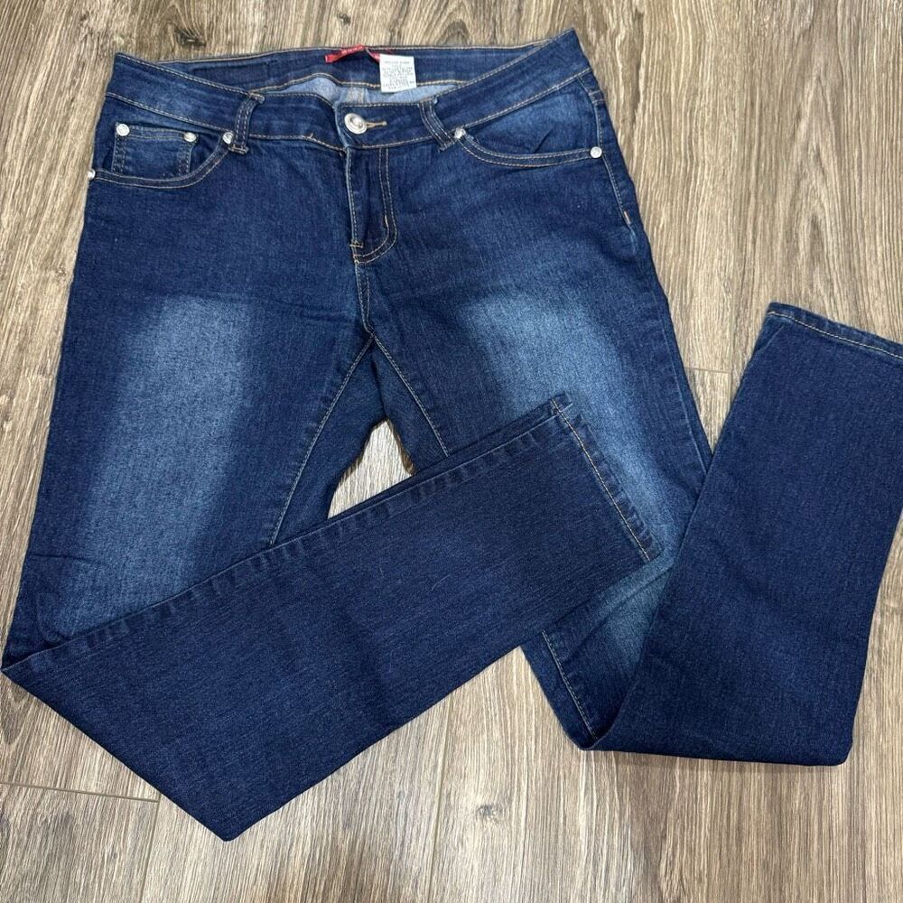 GOGO Star Jeans Womens size 9 Dark Wash Skinny Fit Mid Rise Tapered Leg Ankle